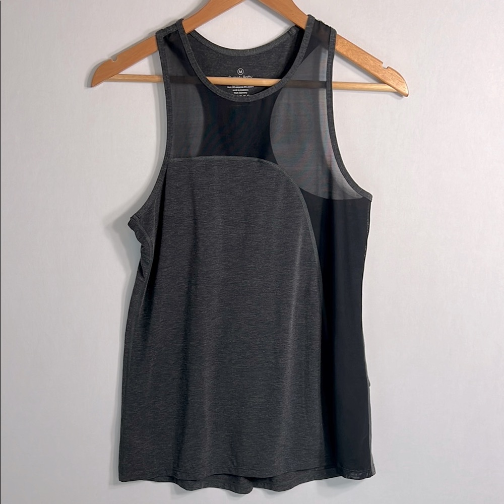 Sweaty Betty Gray and Black Tank Top with Back Slit Size M
